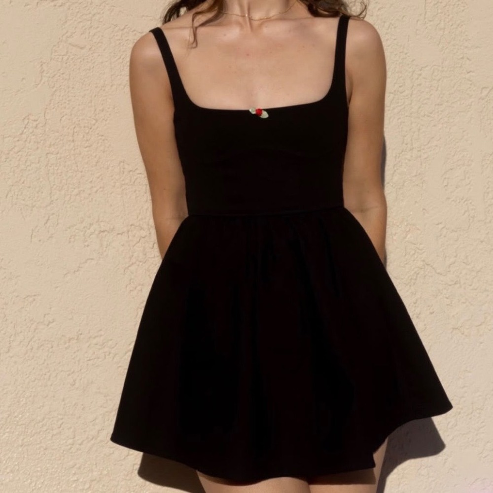 Kitteny Nani Corset Dress Black Size M Fits XS/S Lace Up Back Sexy Cute Goth